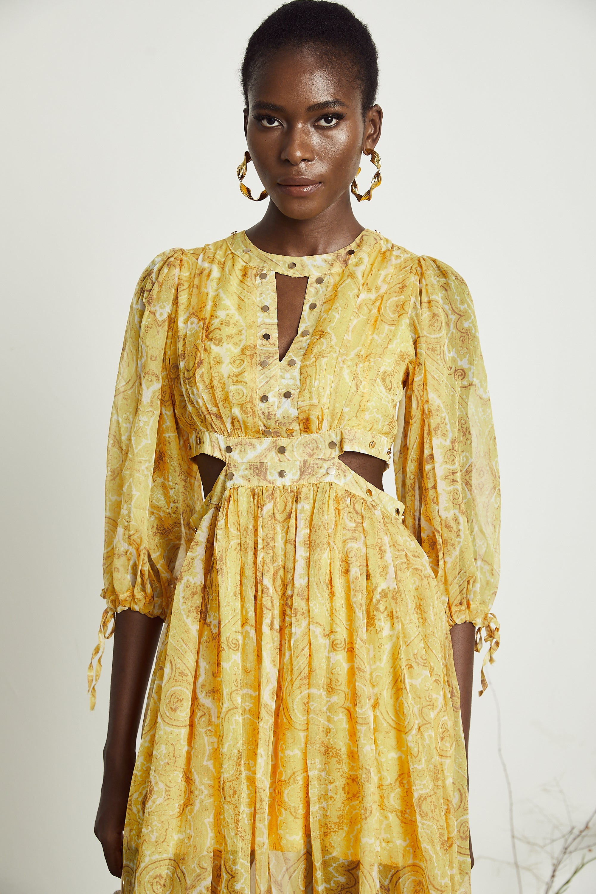 Nadine desen midi elbise