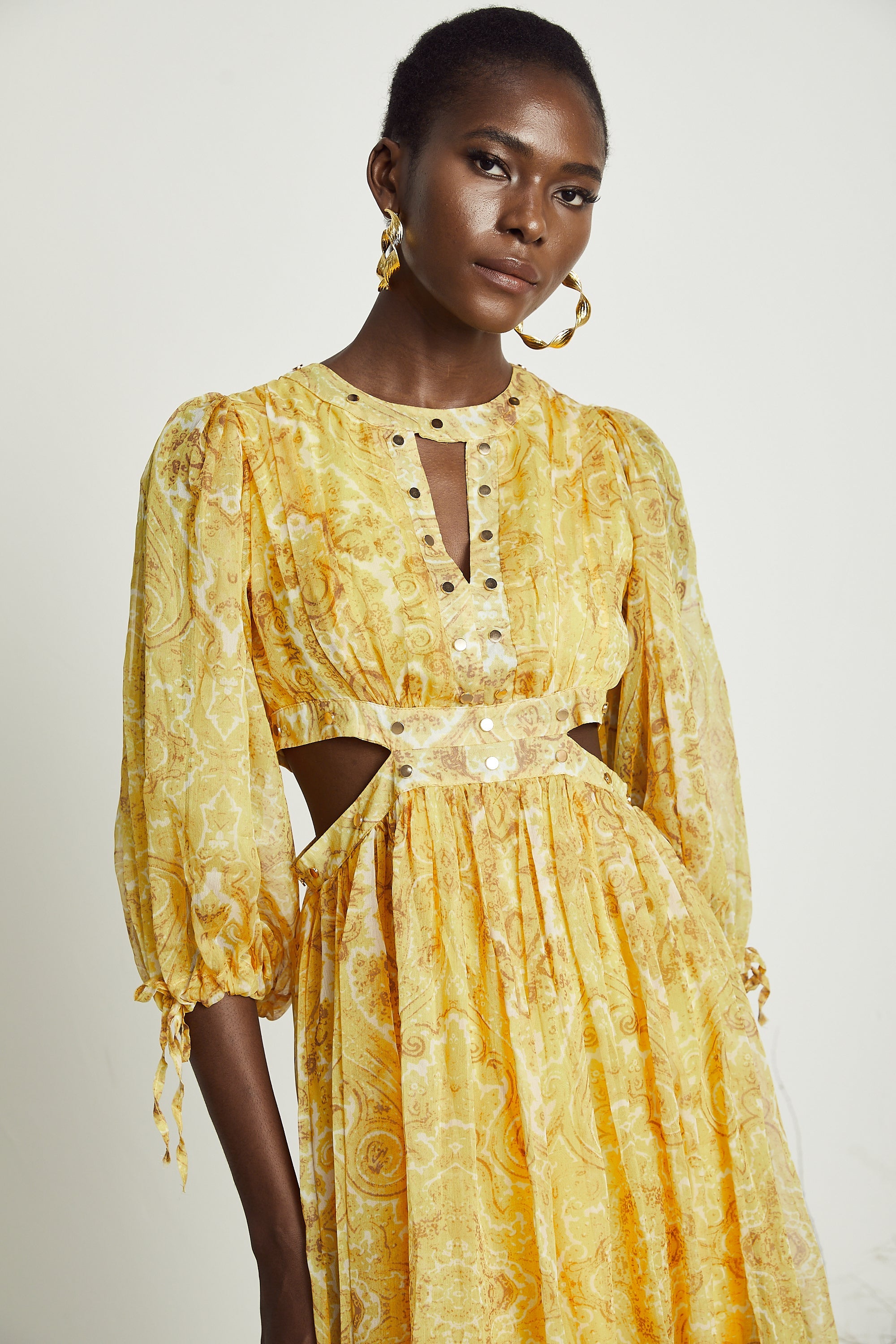 Nadine desen midi elbise