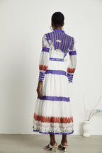 Raphaëlle baskılı midi elbise