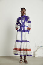 Raphaëlle baskılı midi elbise