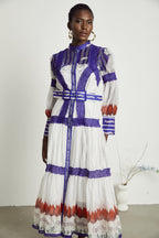 Raphaëlle baskılı midi elbise