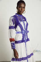 Raphaëlle baskılı midi elbise