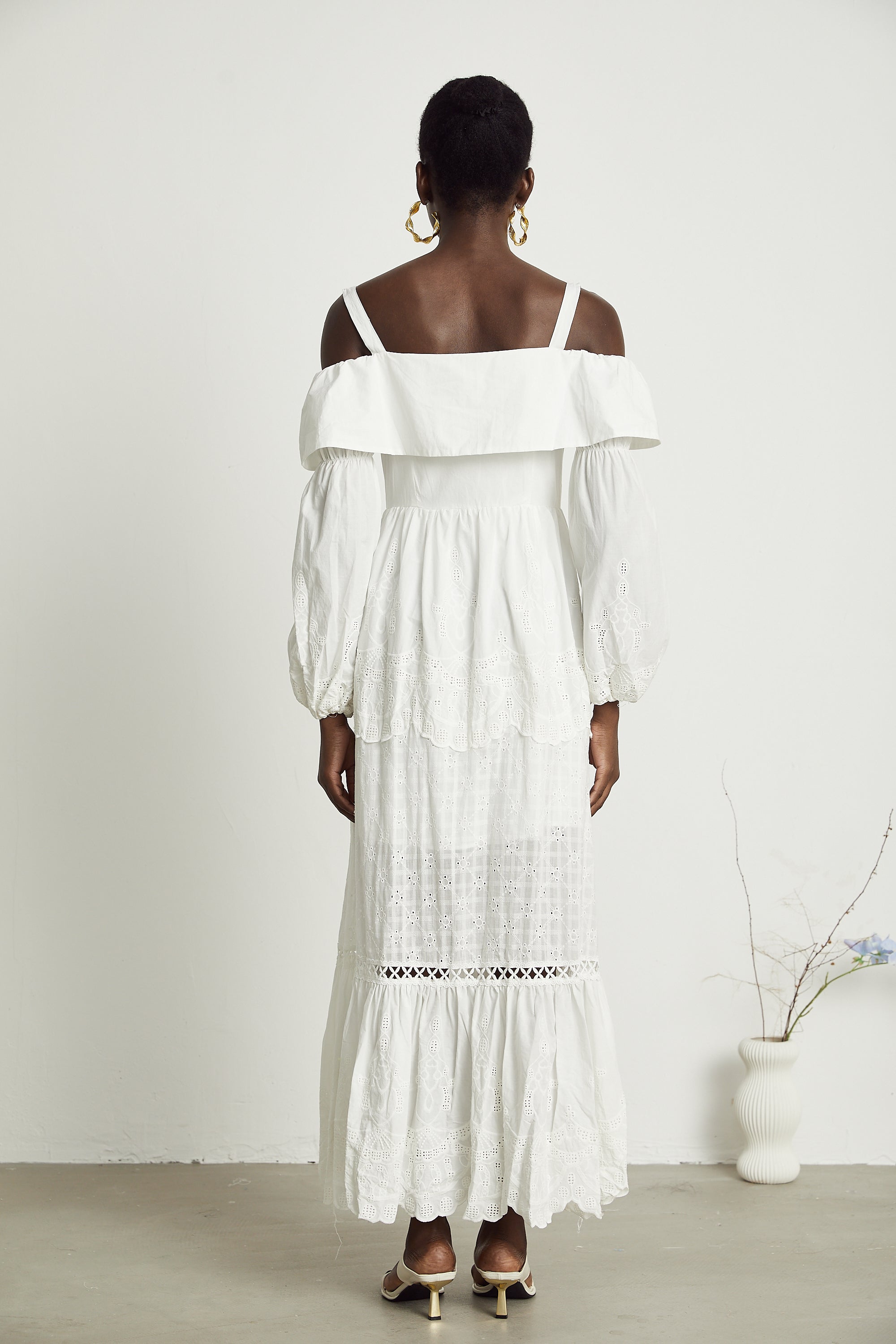 Lisette dantel midi elbise