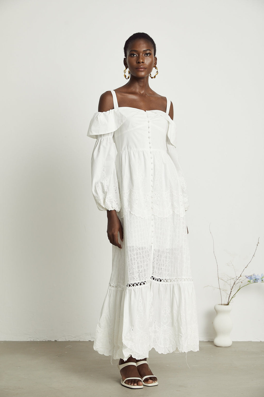 Lisette dantel midi elbise