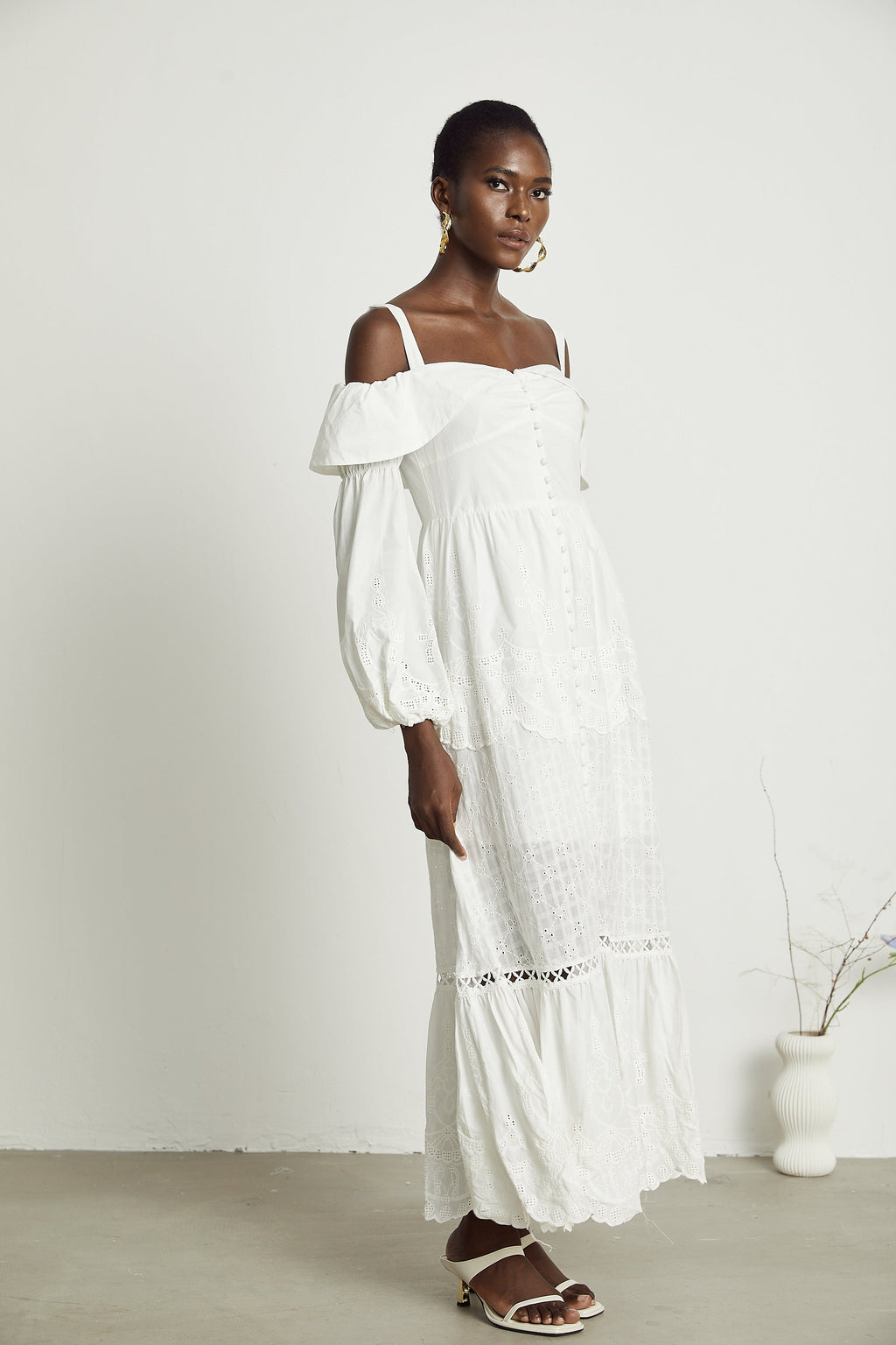 Lisette dantel midi elbise