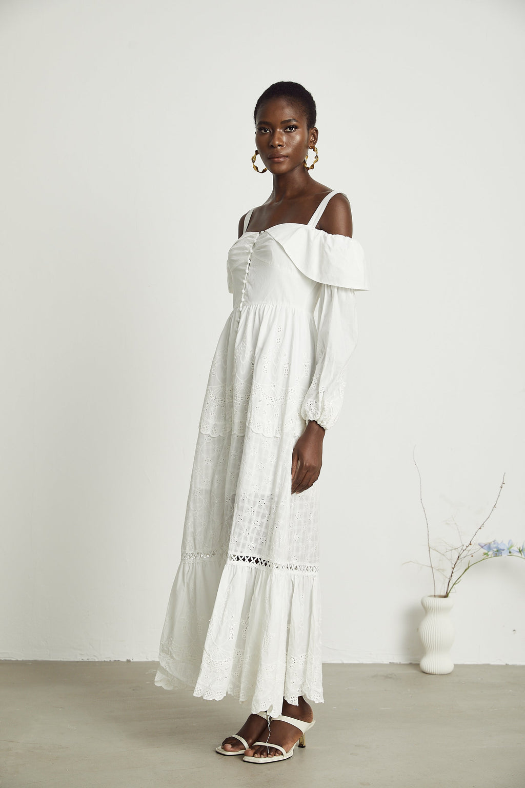 Lisette dantel midi elbise