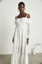 Lisette dantel midi elbise