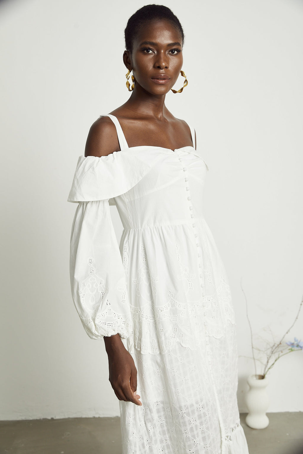 Lisette dantel midi elbise