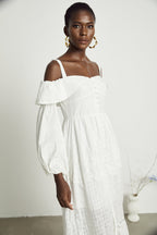 Lisette dantel midi elbise