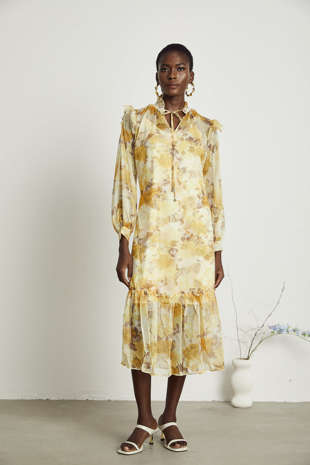 Fabienne midi elbise