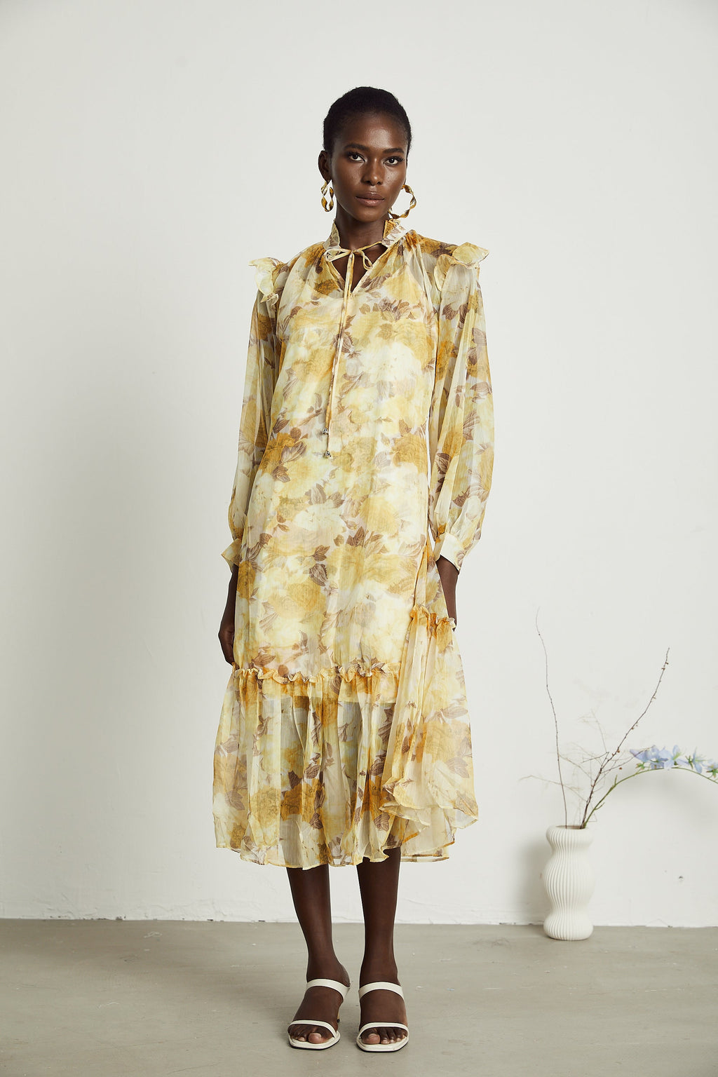 Fabienne midi elbise