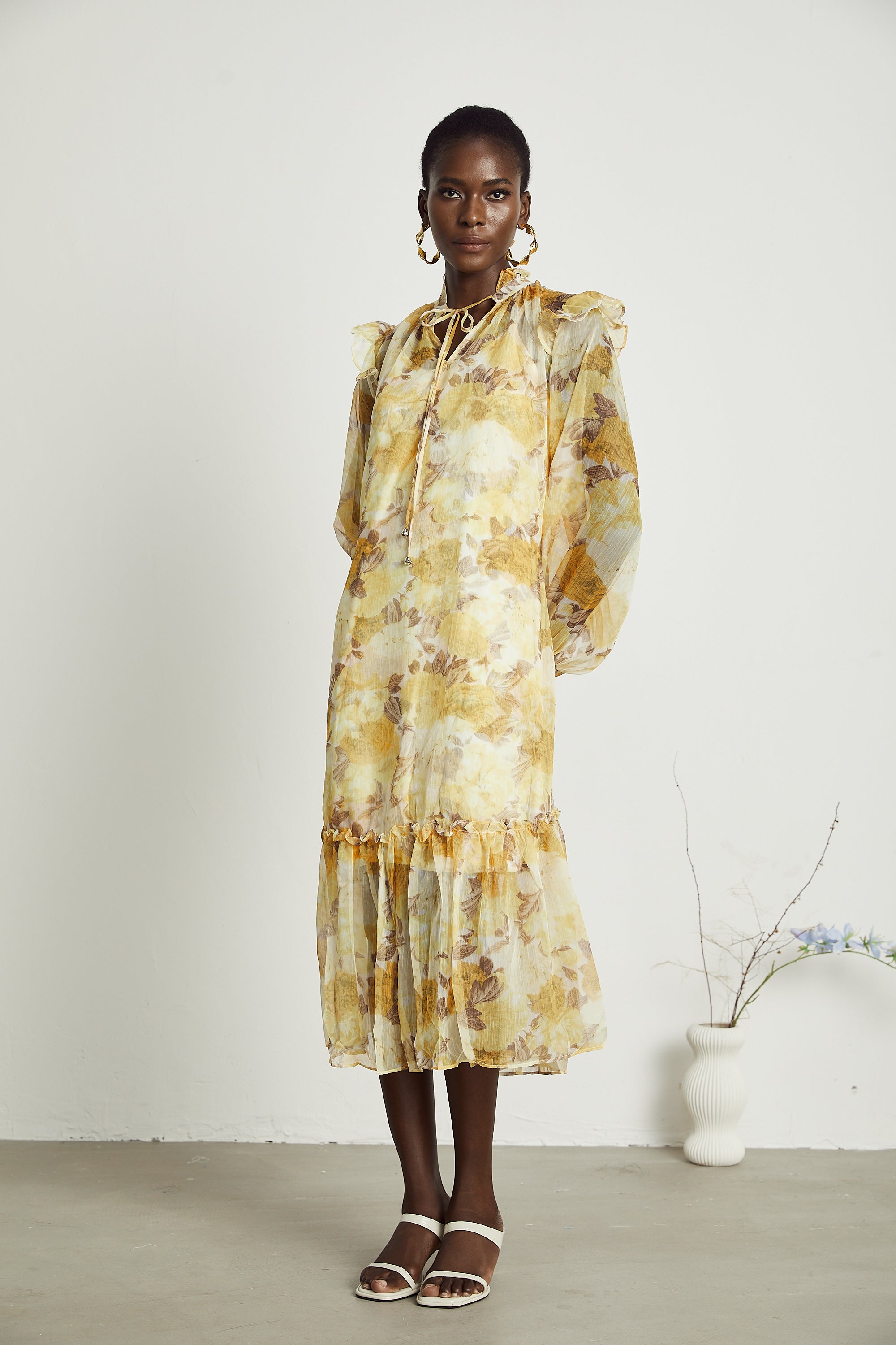 Fabienne midi elbise