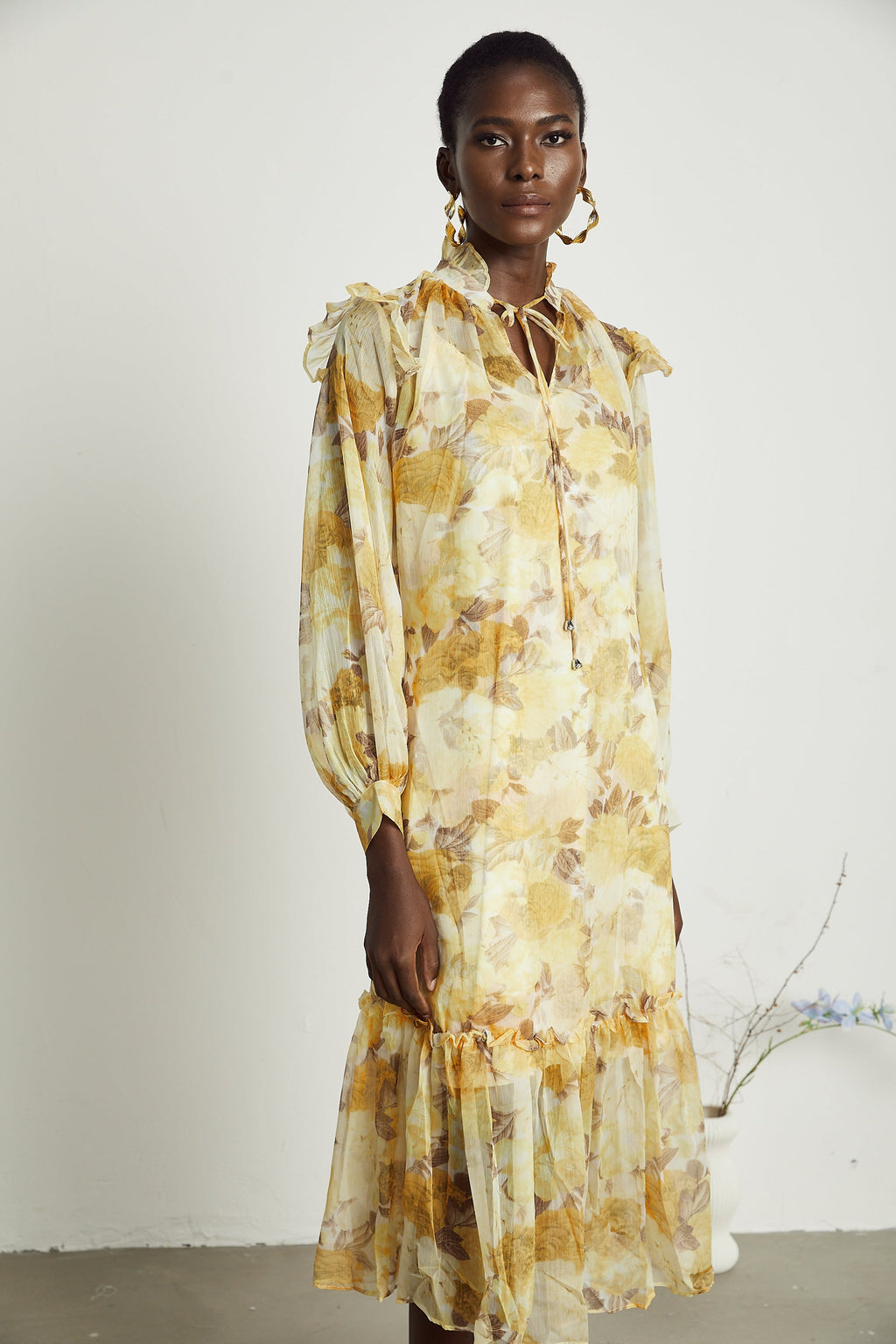 Fabienne midi elbise