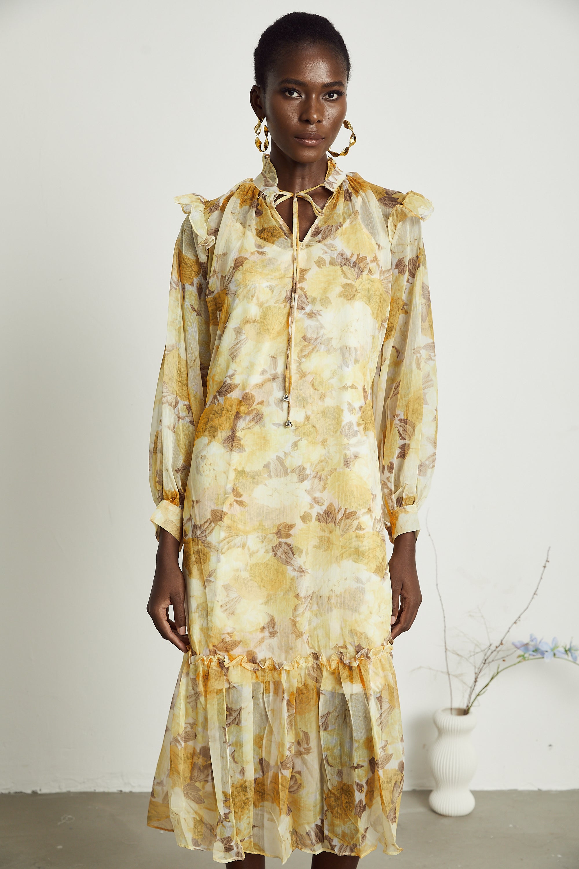 Fabienne midi elbise