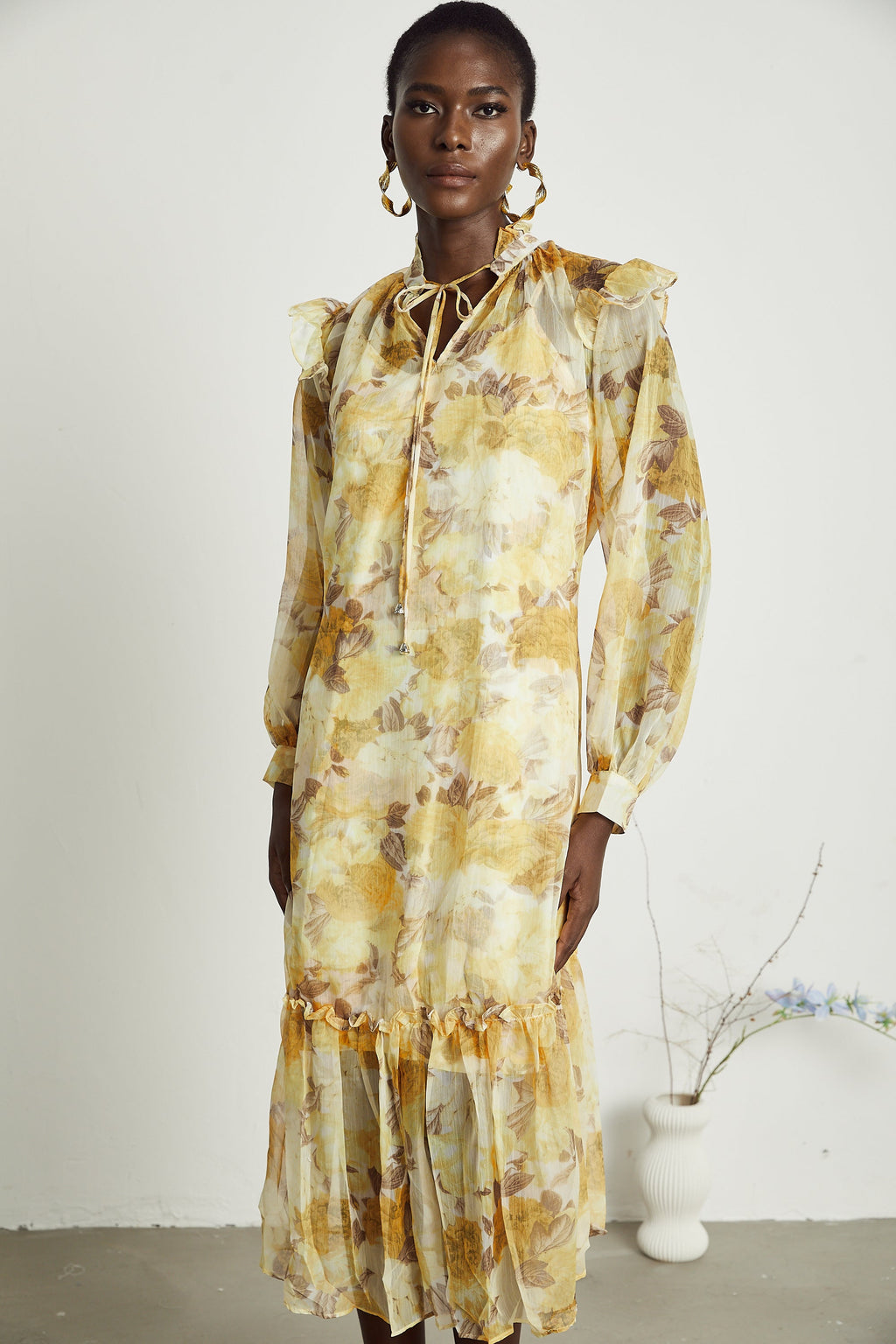 Fabienne midi elbise