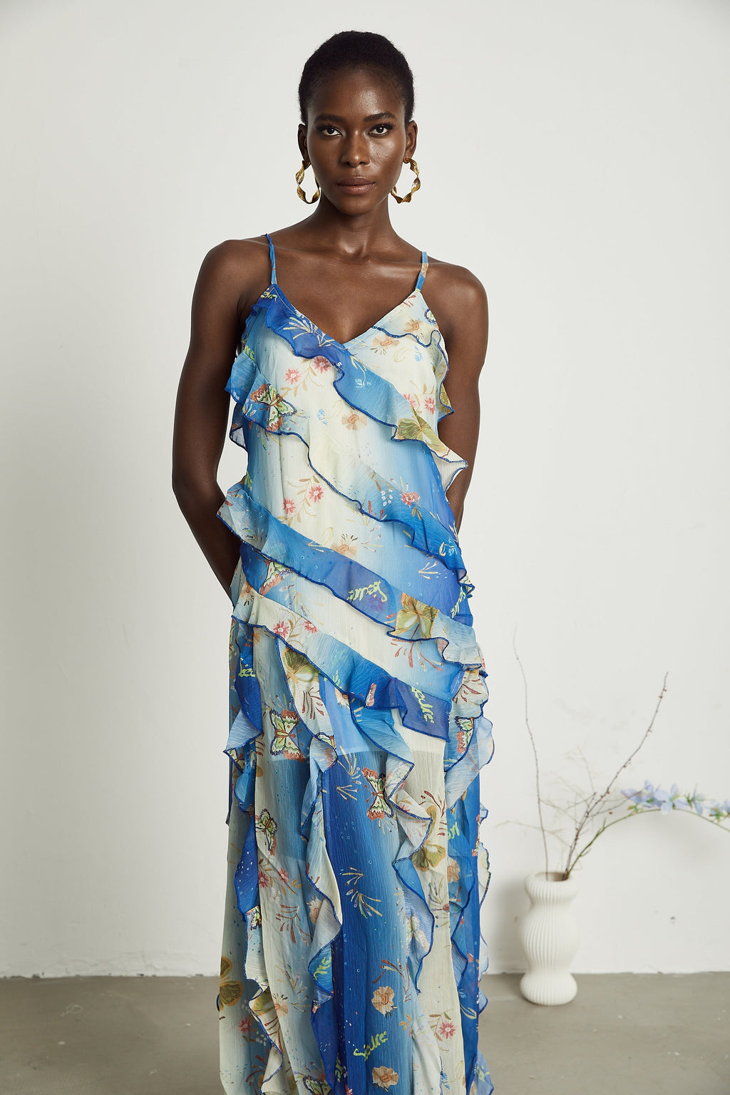 Cyrielle midi elbise