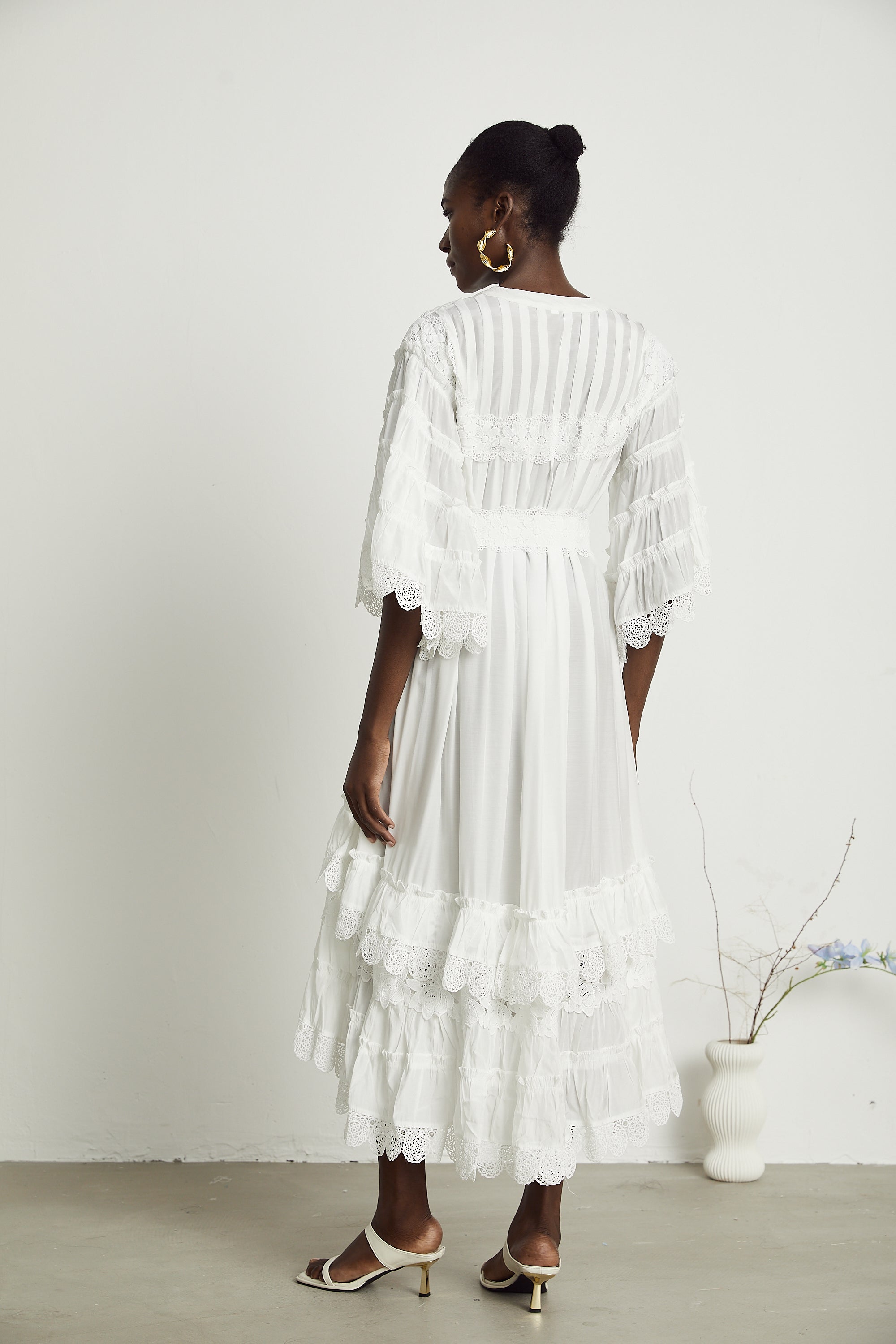 Thérèse dantel midi elbise