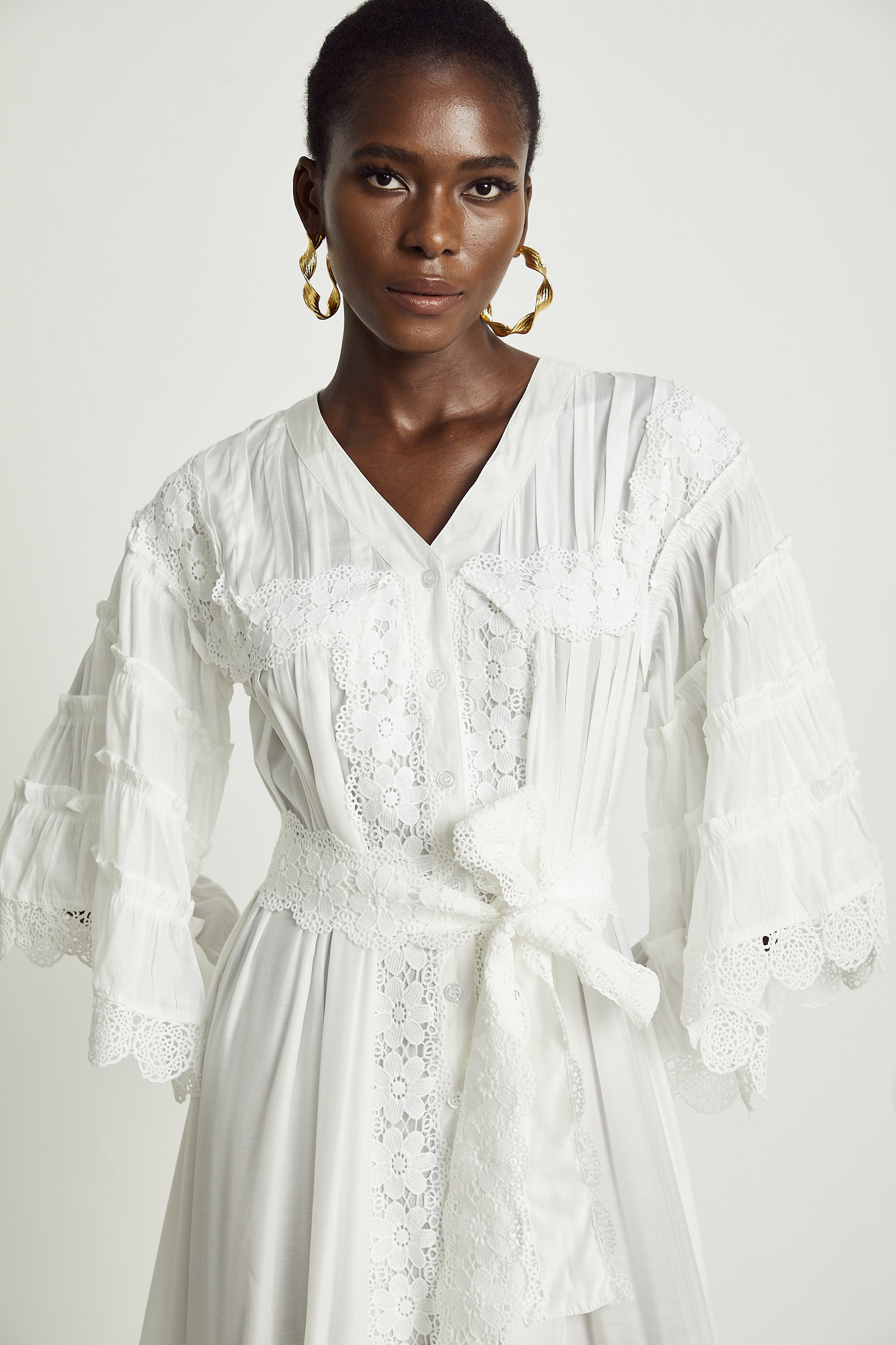 Thérèse dantel midi elbise