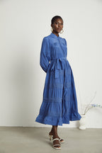 Stéphanie dantel midi elbise