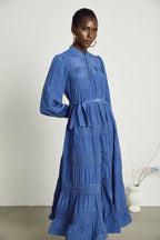 Stéphanie dantel midi elbise