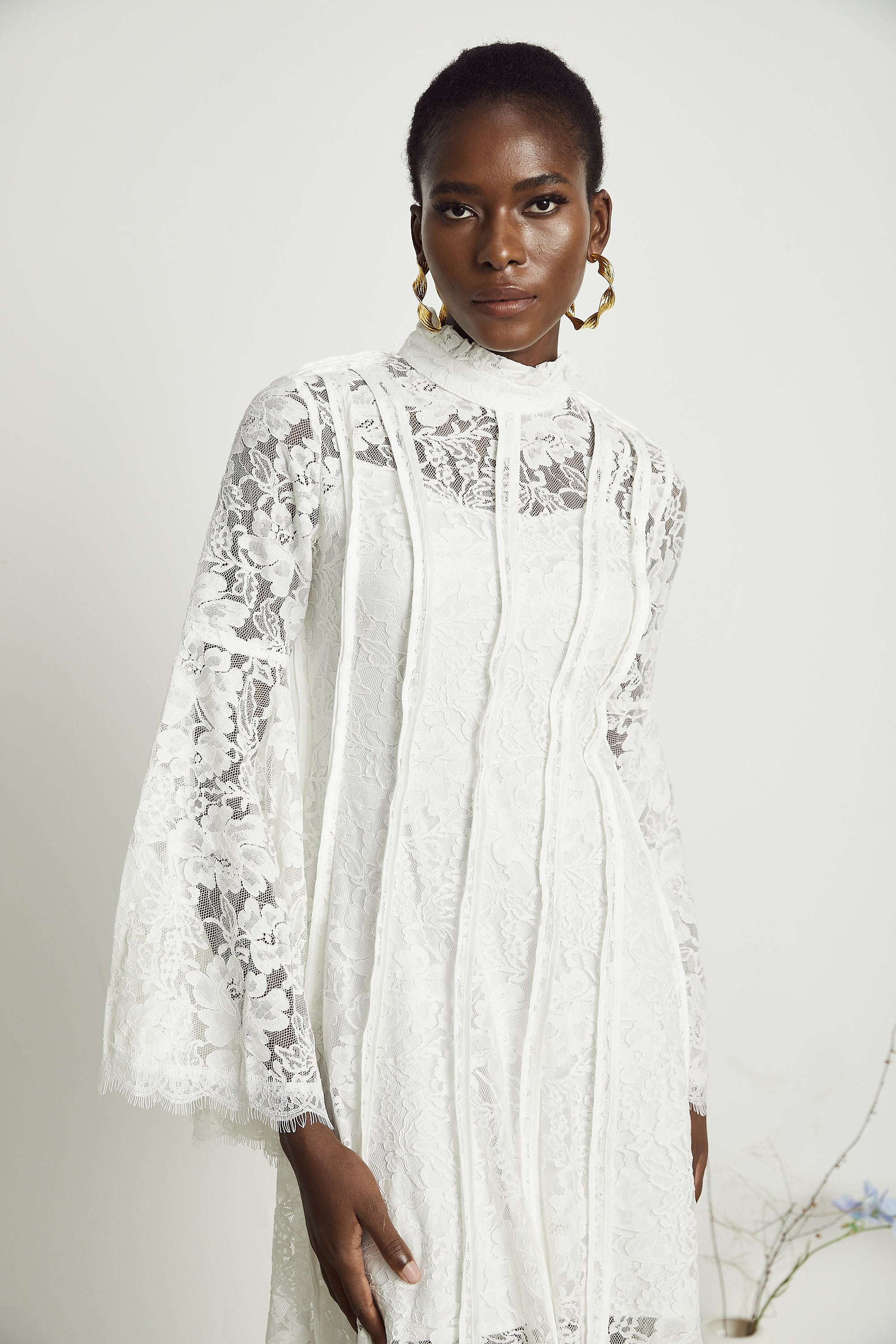 Céline dantel maksi elbise