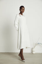 Coline çiçek midi elbise