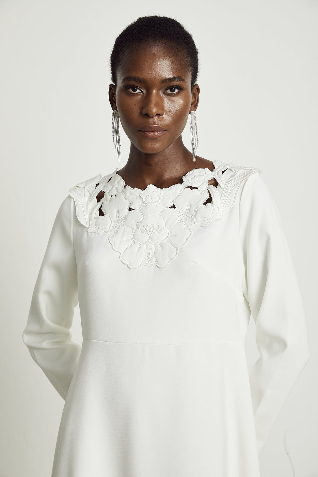 Coline çiçek midi elbise