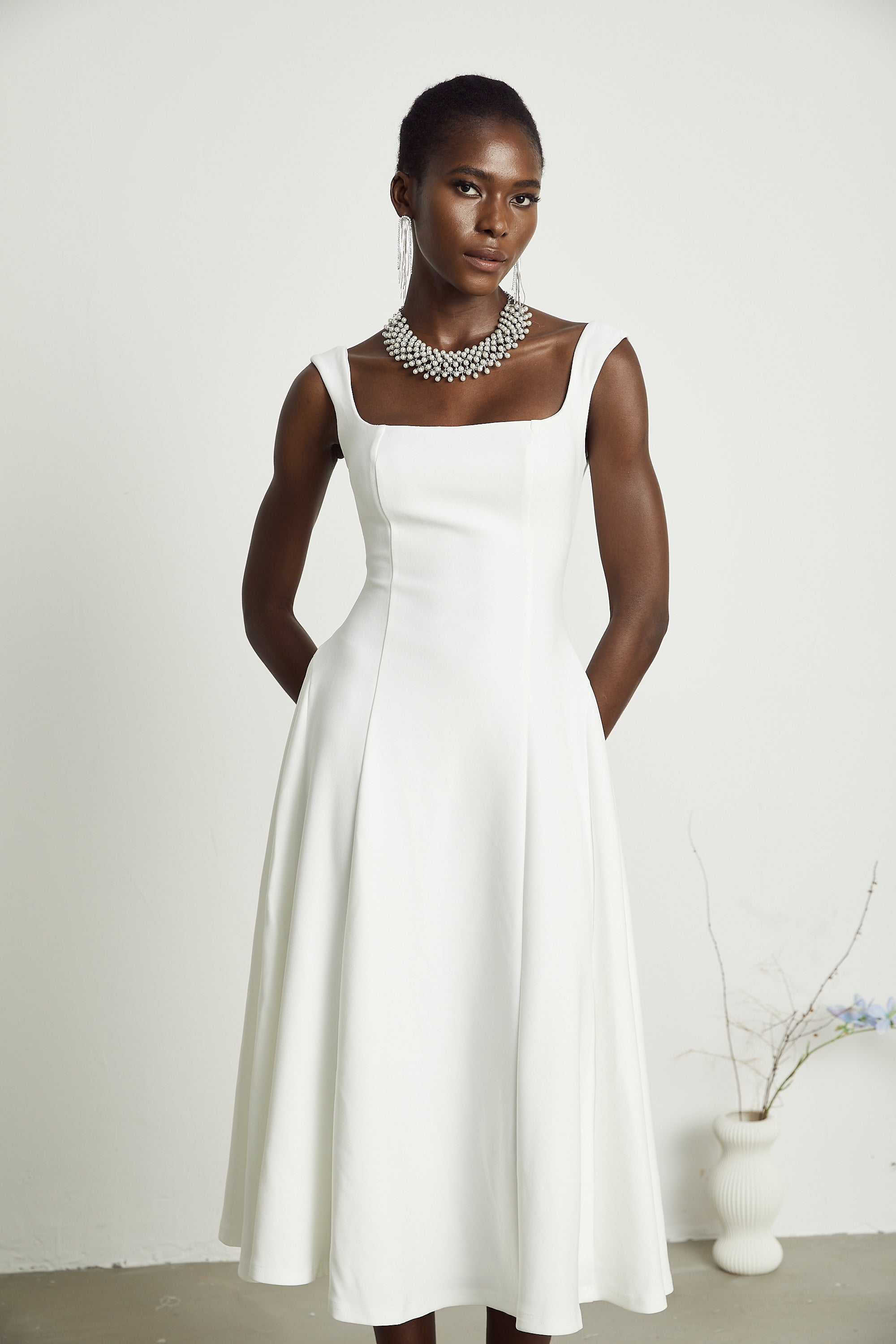 Thala kloş midi elbise