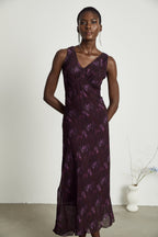 Sandrine desenli midi elbise