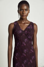 Sandrine desenli midi elbise