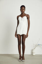 Stéphanie fiyonklu mini elbise