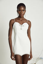 Stéphanie fiyonklu mini elbise