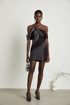 Isabeau kristal mini elbise