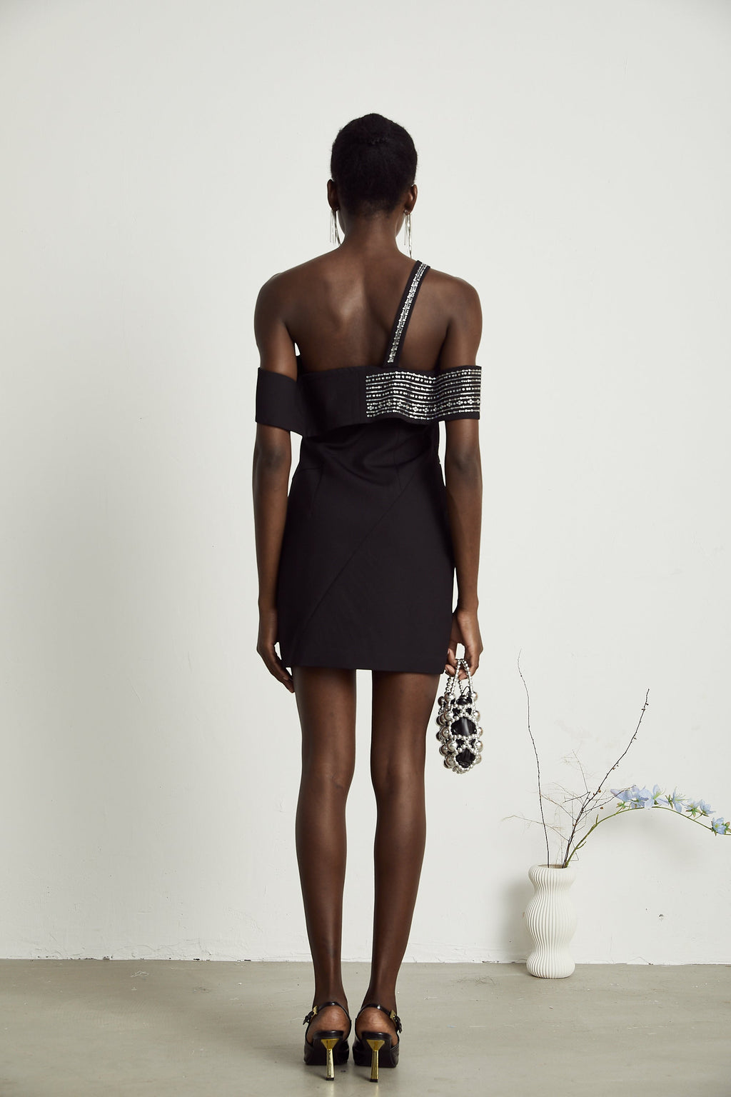 Isabeau kristal mini elbise