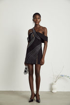 Isabeau kristal mini elbise