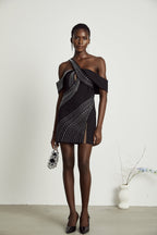 Isabeau kristal mini elbise