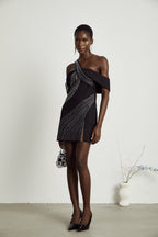 Isabeau kristal mini elbise