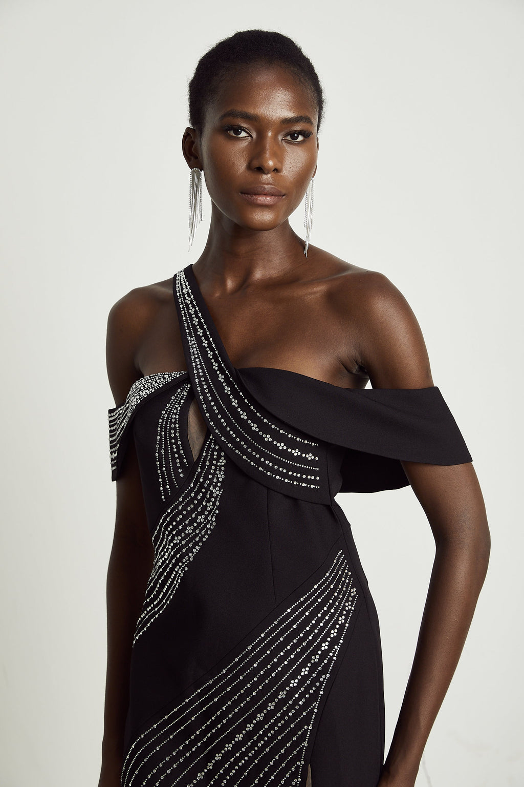 Isabeau kristal mini elbise