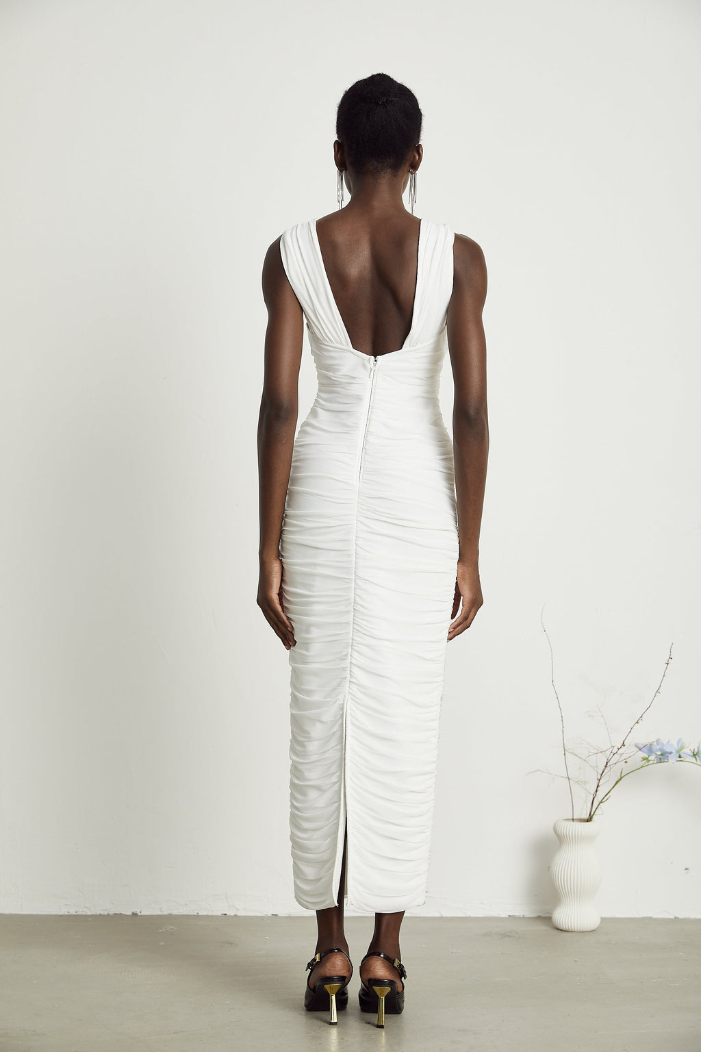 Liane pile midi elbise