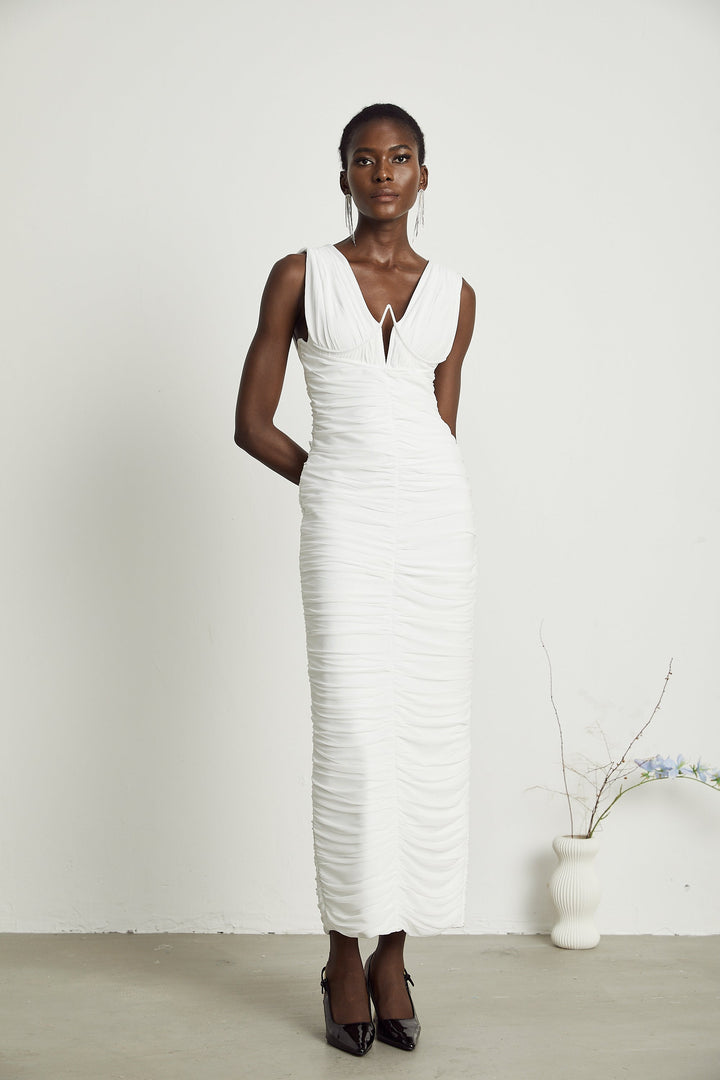 Liane pile midi elbise