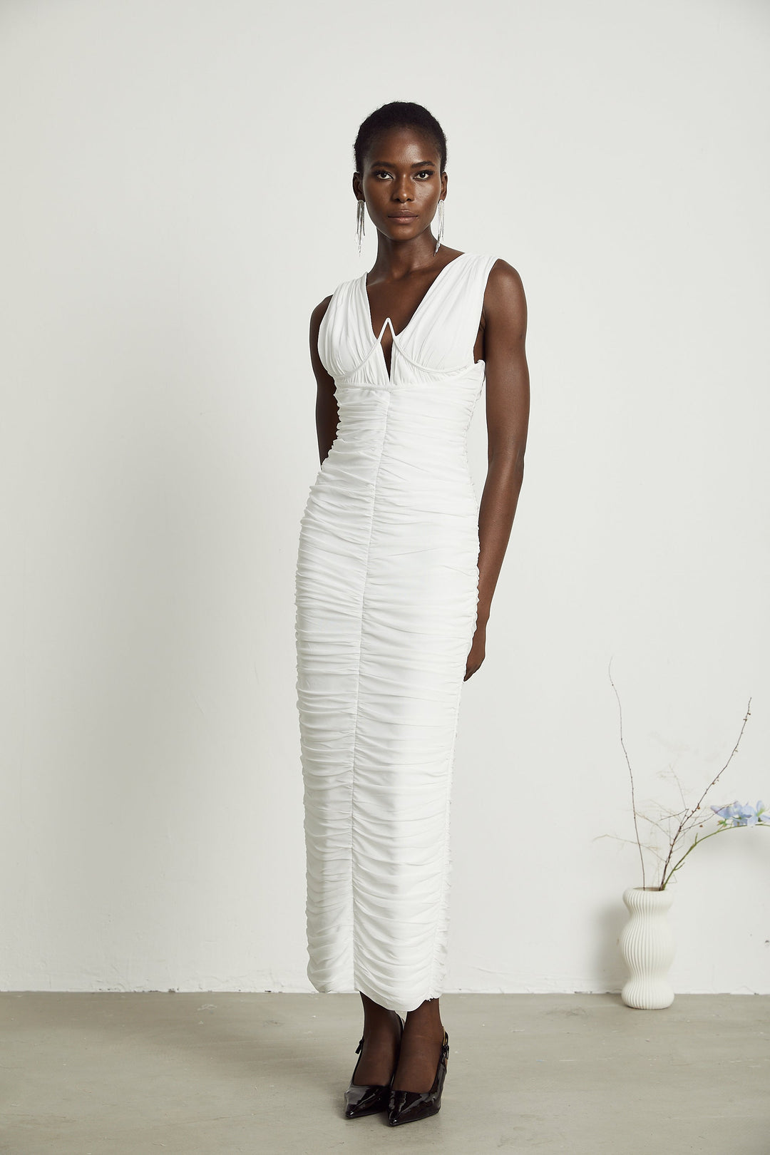 Liane pile midi elbise