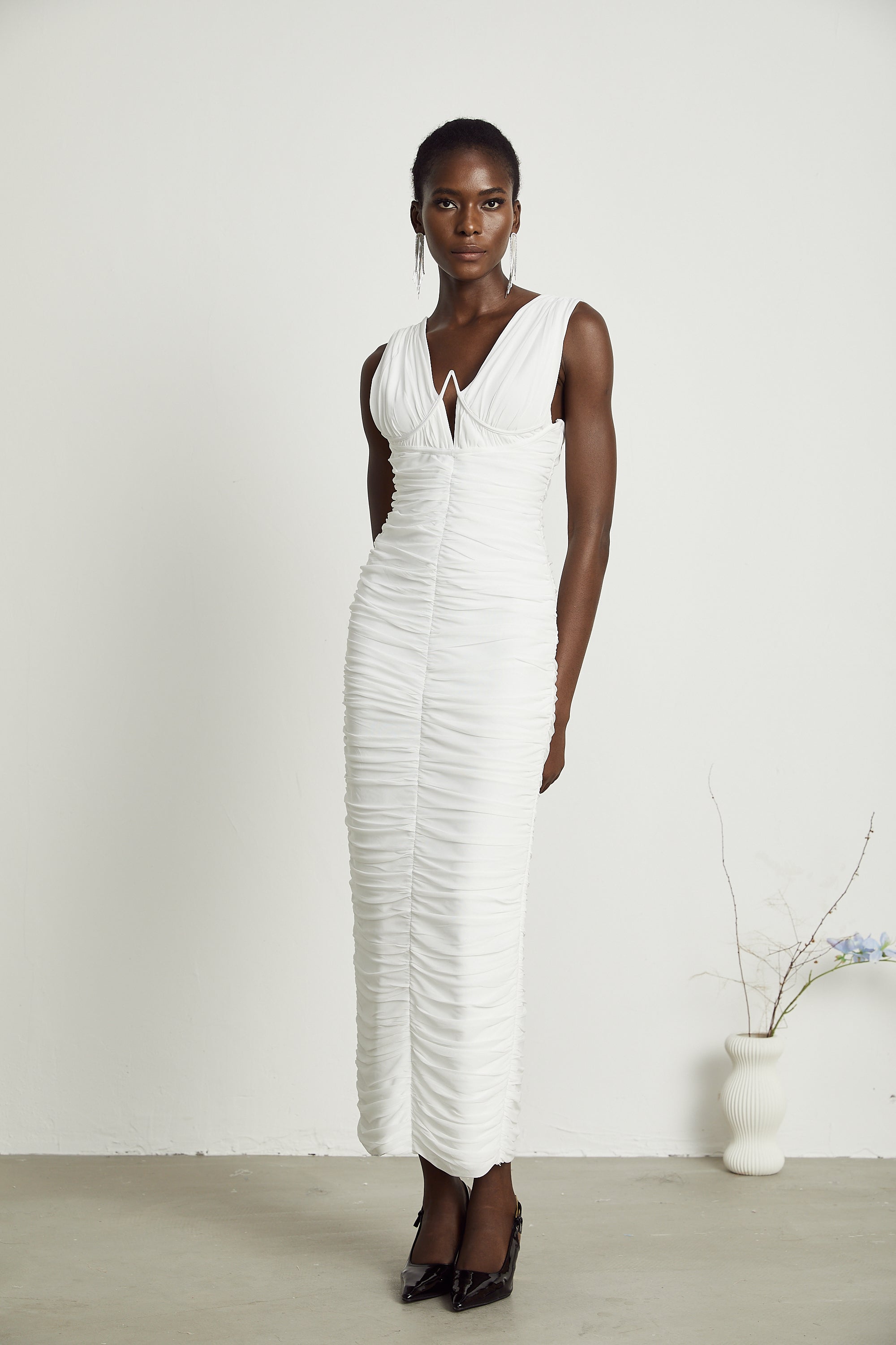 Liane pile midi elbise