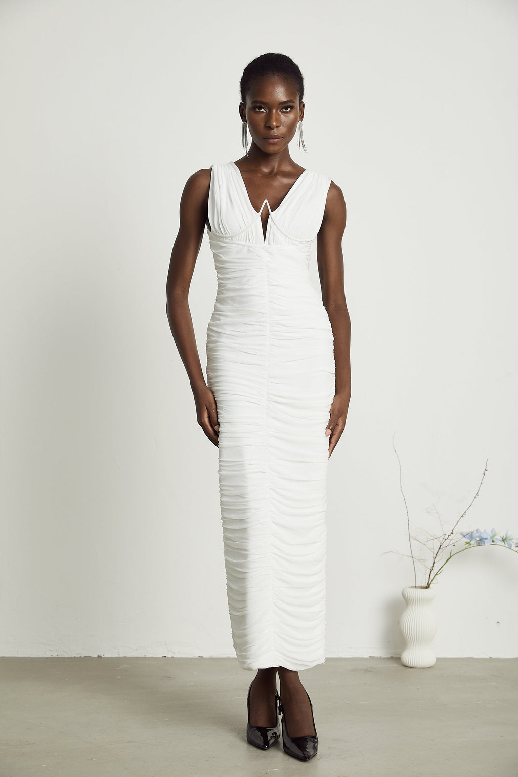 Liane pile midi elbise