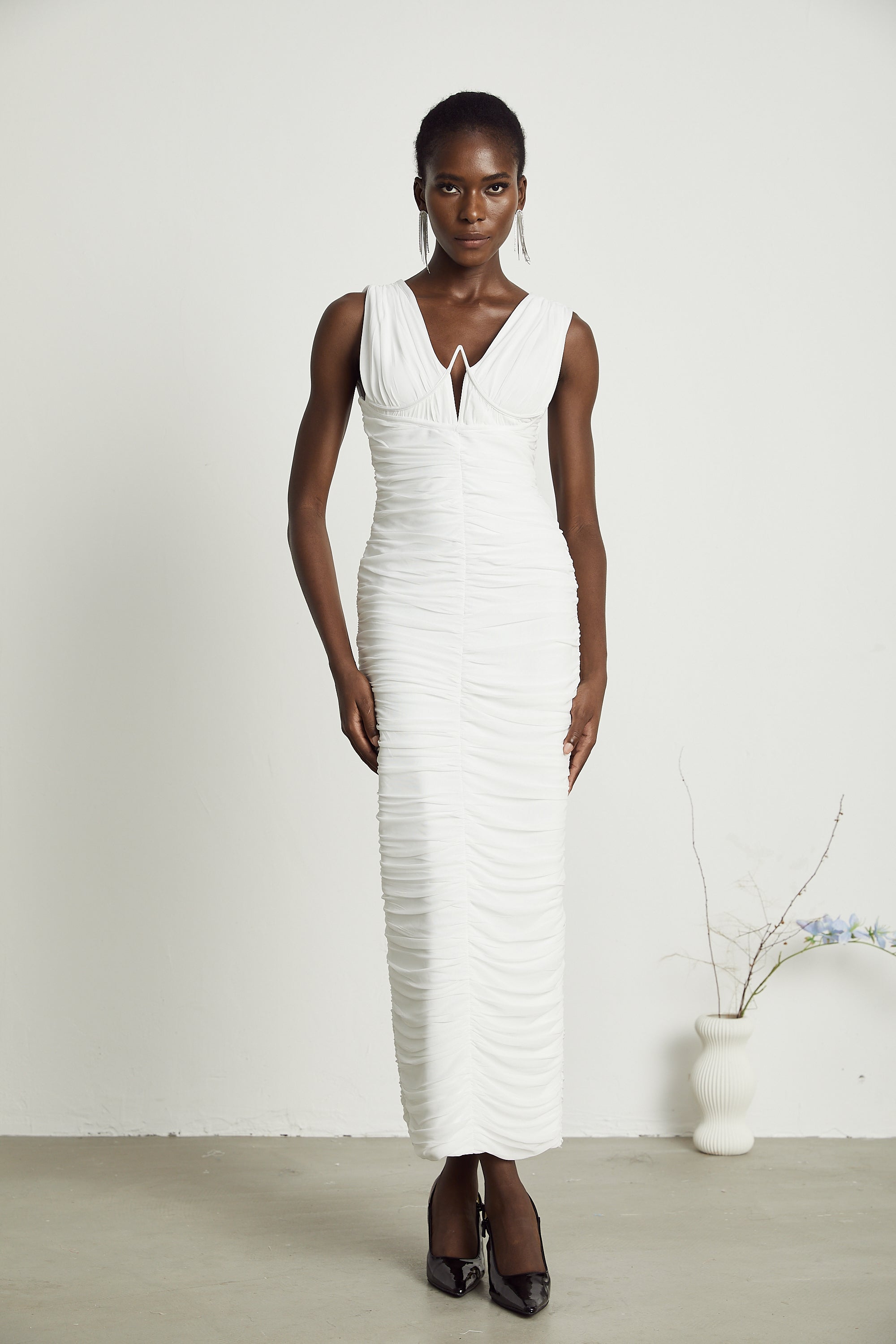 Liane pile midi elbise