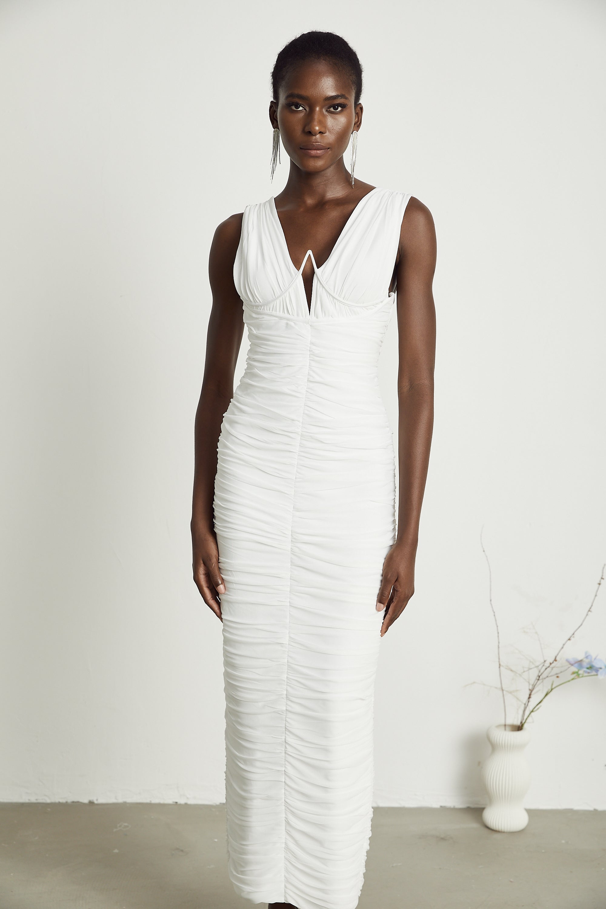 Liane pile midi elbise