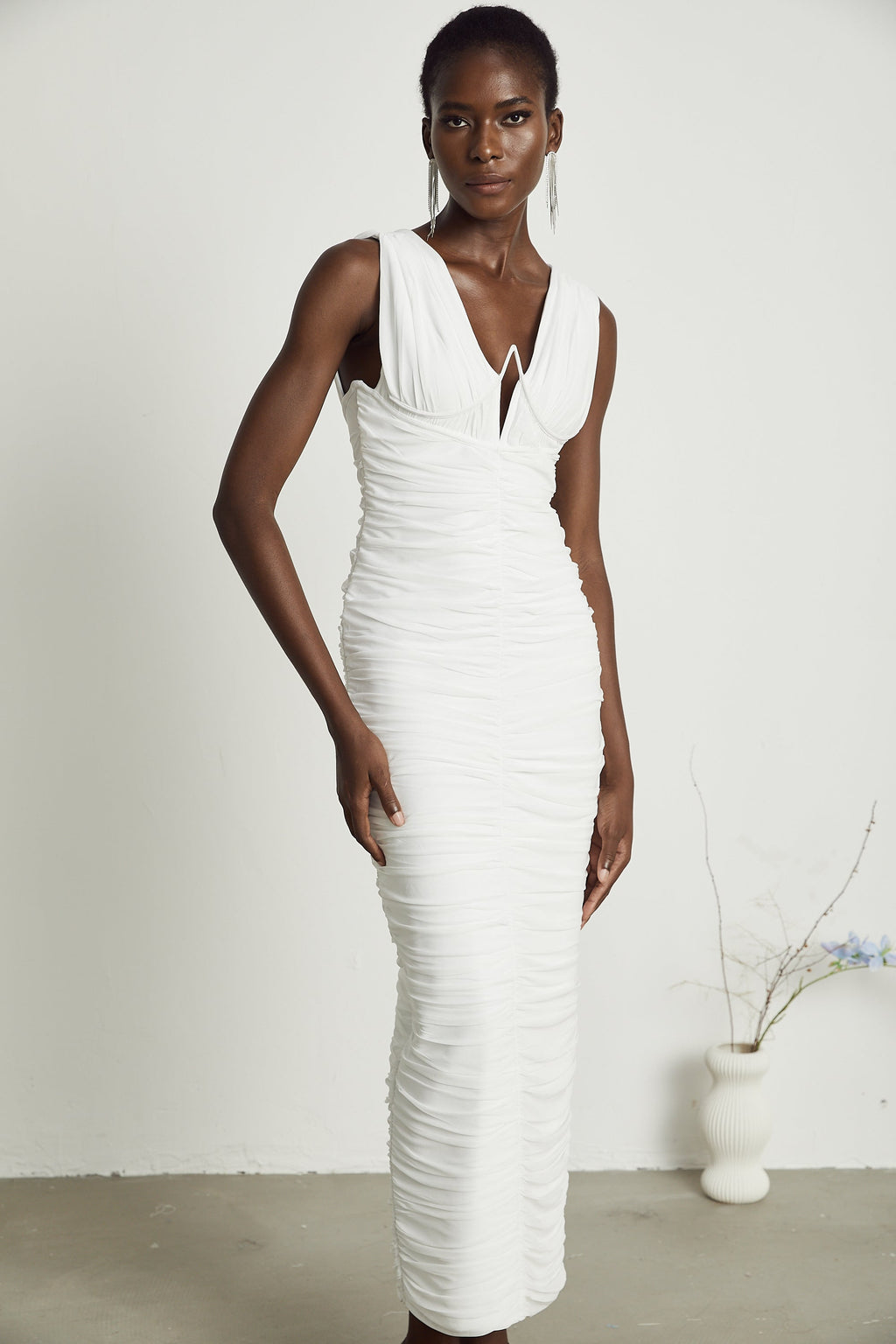 Liane pile midi elbise