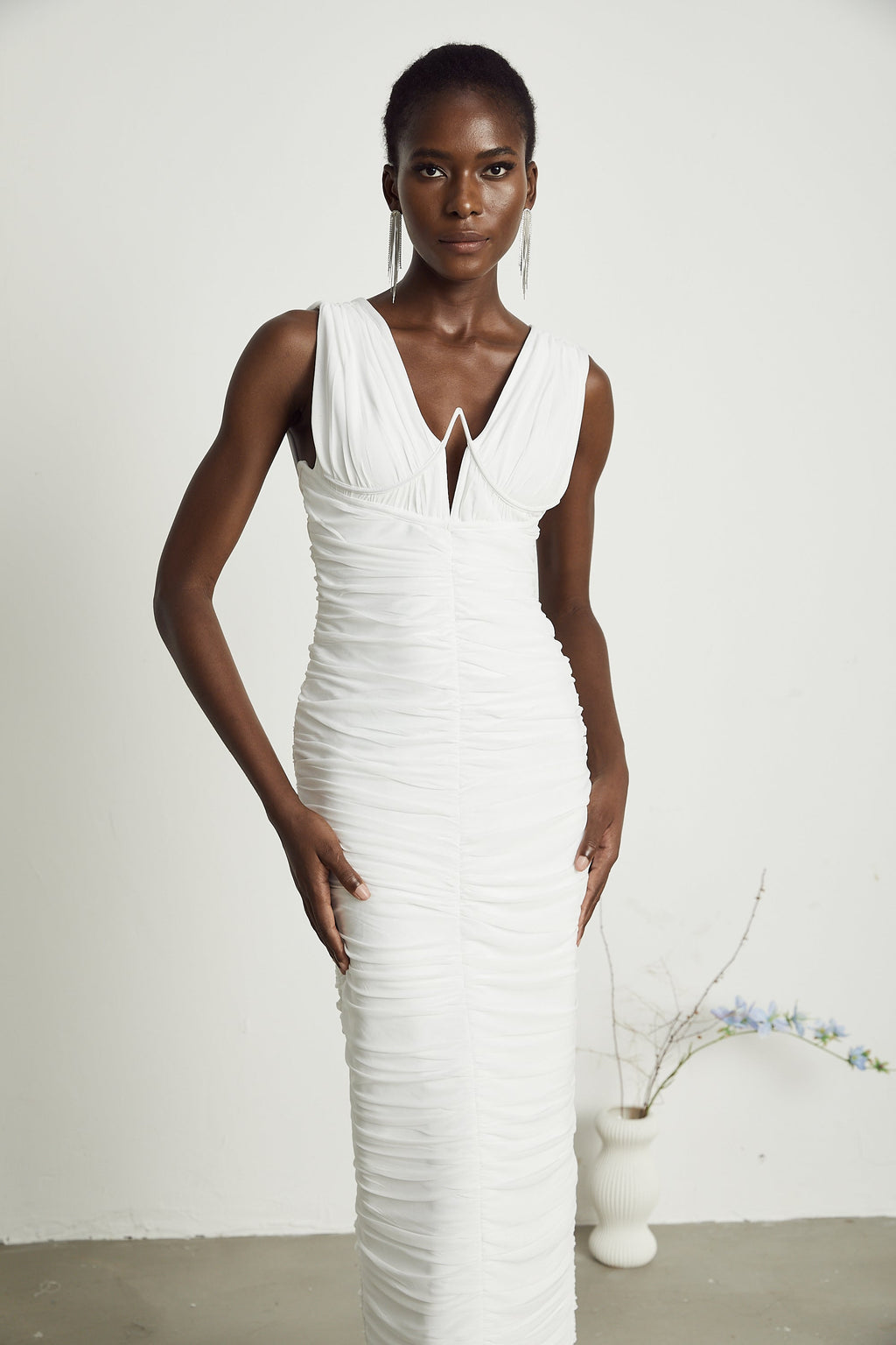 Liane pile midi elbise