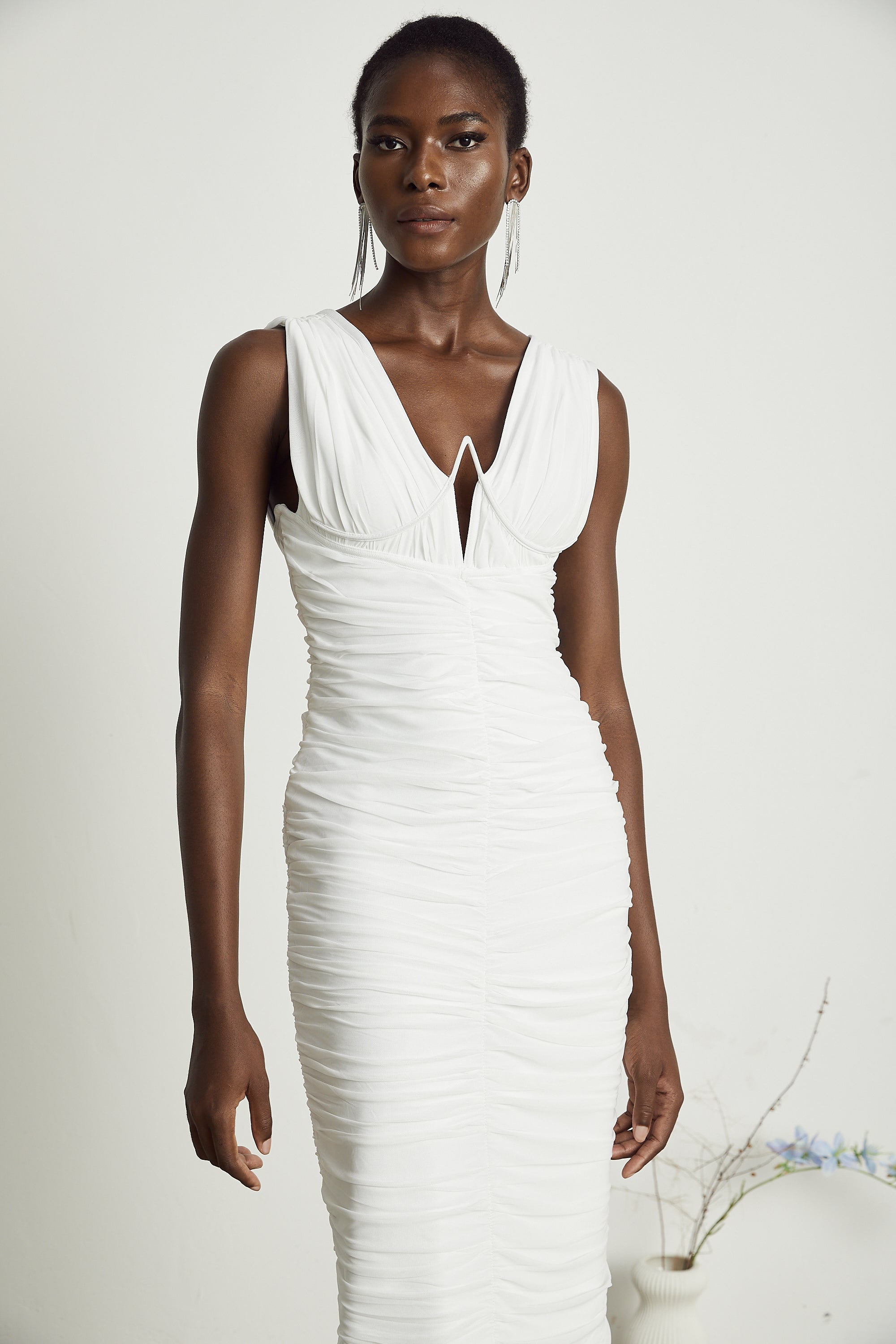 Liane pile midi elbise