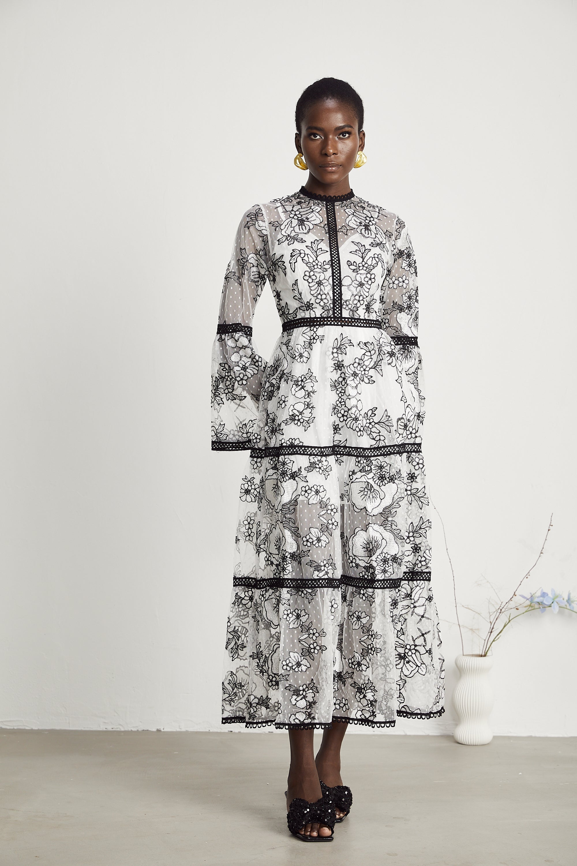 Marcella şeffaf maksi elbise