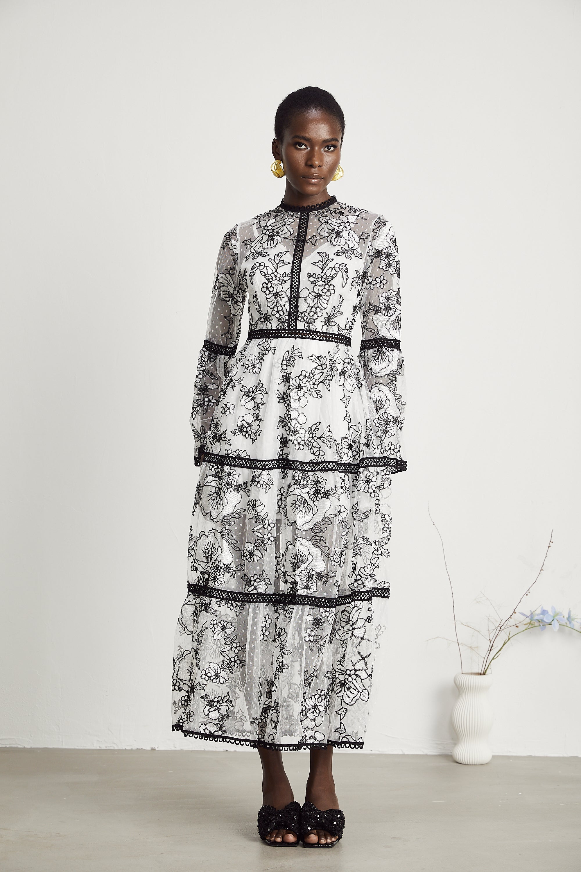 Marcella şeffaf maksi elbise